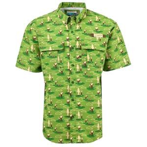 Magellan Outdoors Mens L Fishing Shirt Green Novelty Dad Life Father’s Day EUC